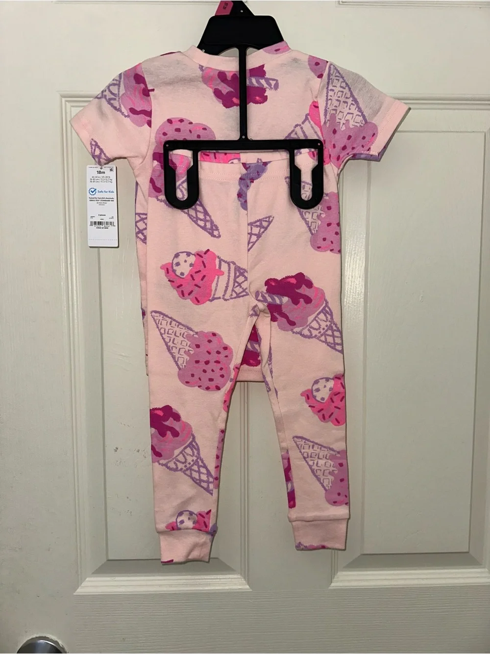 Carter's Pink Ice Cream Cone Pajama Set with Purple & Hot Pink Accents